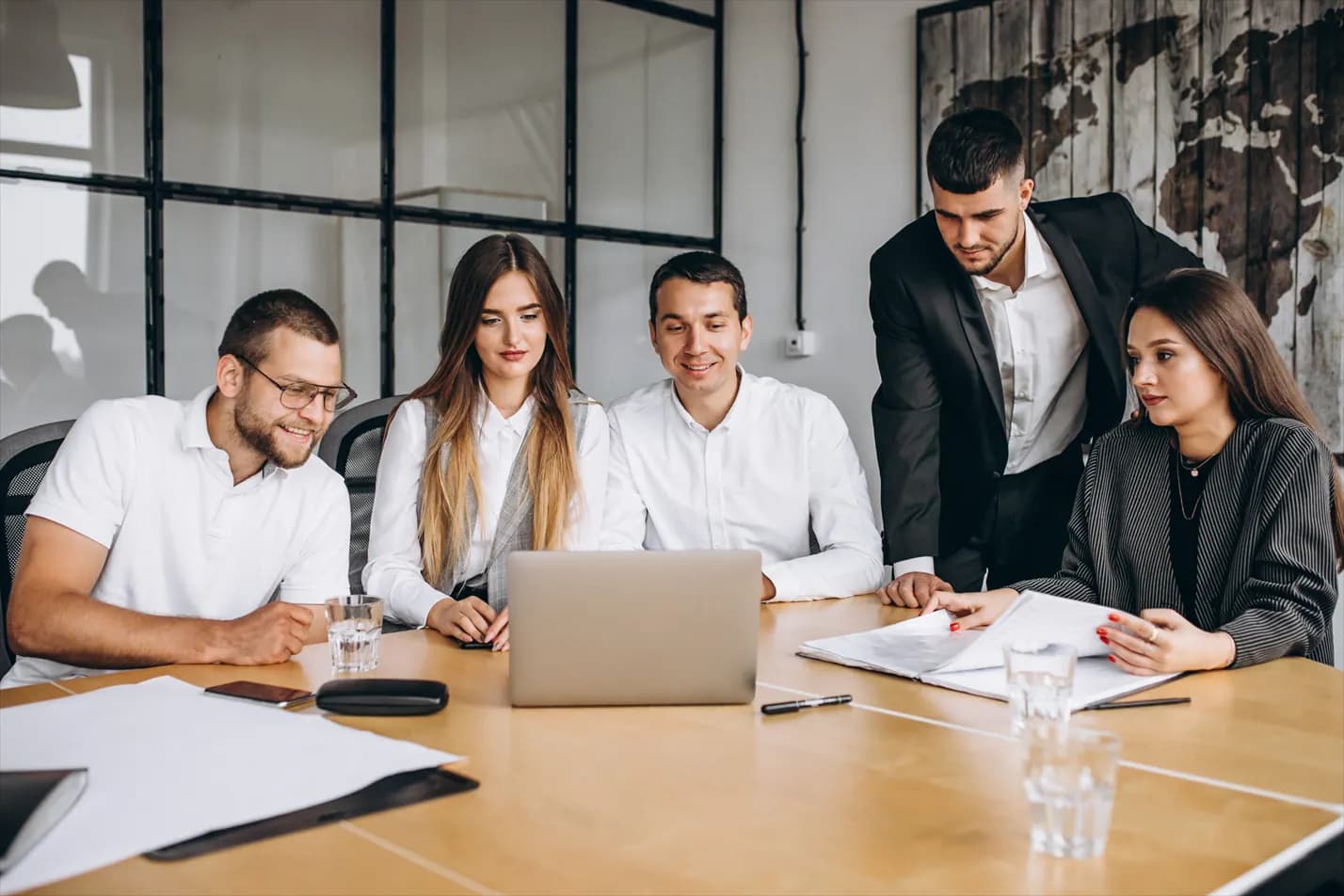 Botpool product team collaborating in the office