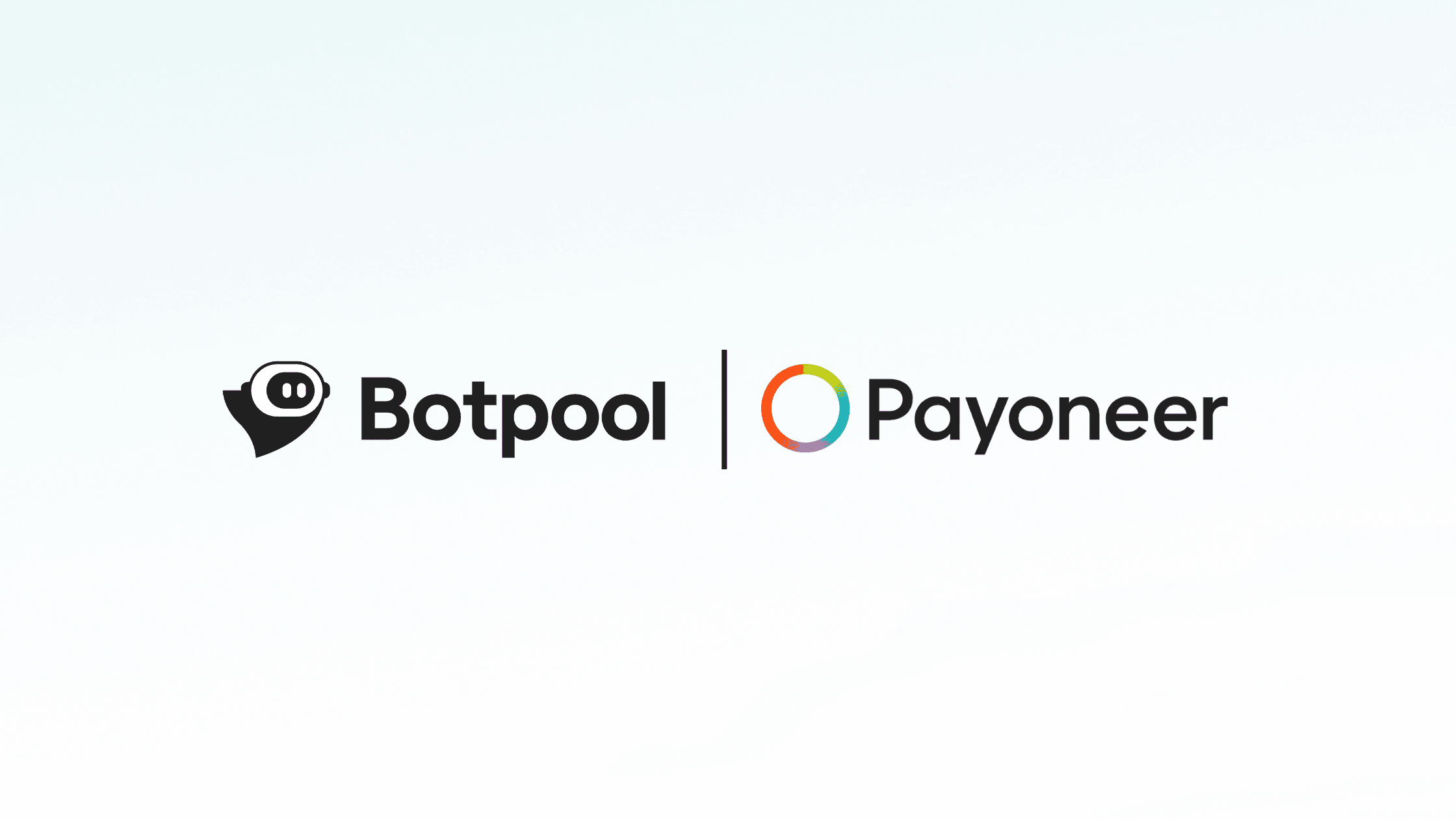 Botpool and Payoneer partnership banner showing global payouts for AI freelancers