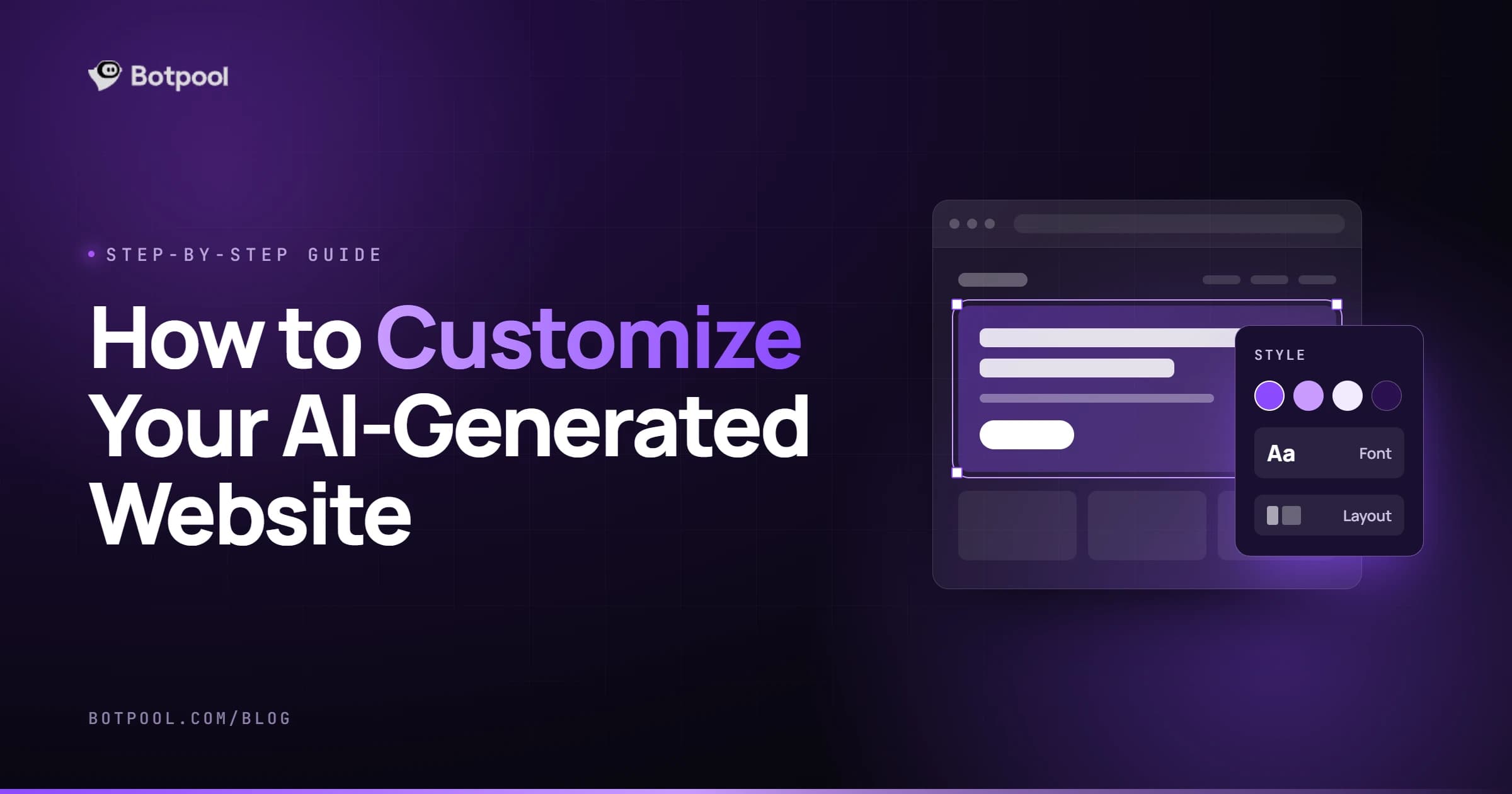 Person customizing an AI-generated small business website in BotPool Create